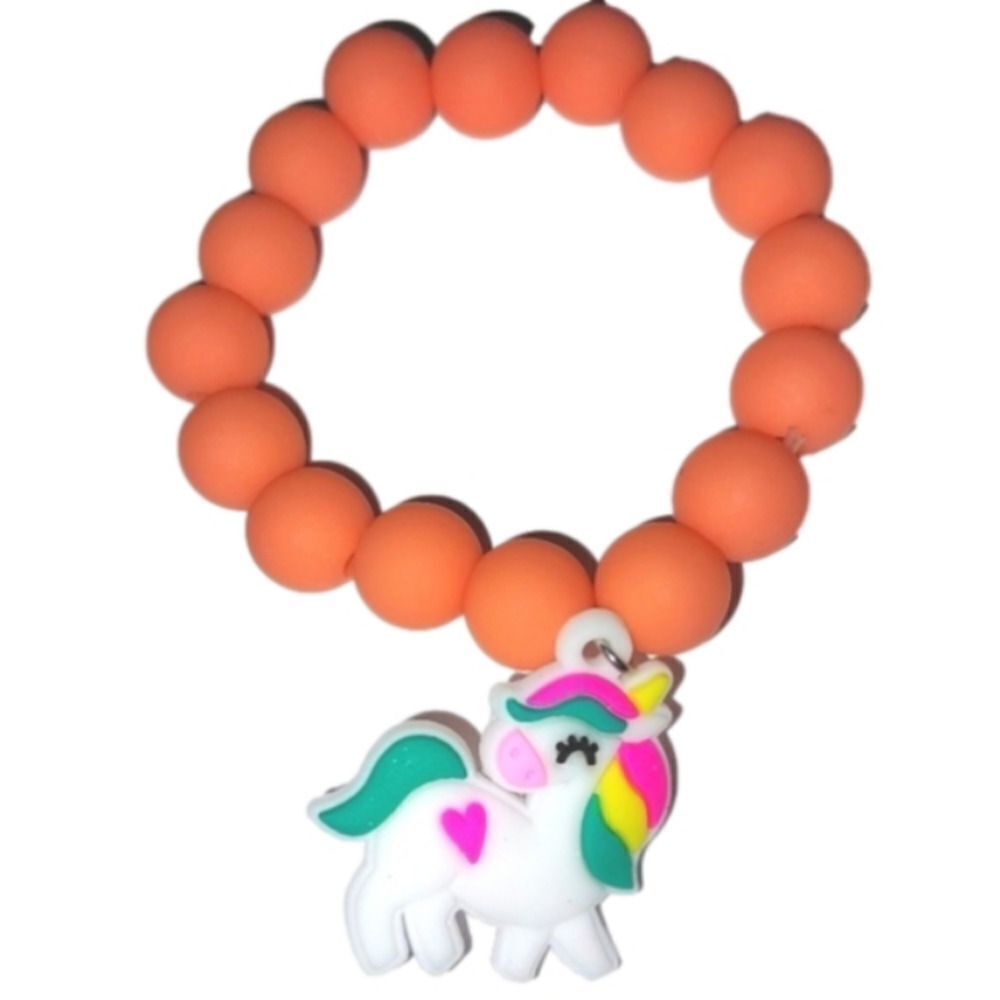 Kids Orange Super Cute Girls Beaded Bracelet